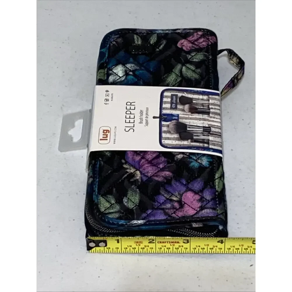 Lug Sleeper Foldable Cosmetic Brush Holder Organizer Bloom Black Floral NEW